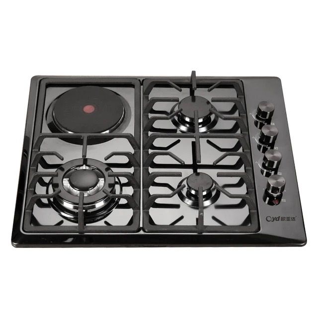 CYD 4-burner hybrid gas and electric cooktop