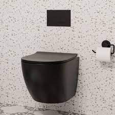 Sleek wall-hung toilet with modern minimalist design