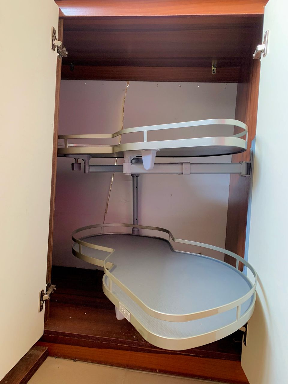 Lazy Susan corner cabinet pull-out organizer